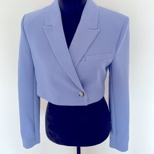 Zara Periwinkle Crop Blazer NWOT